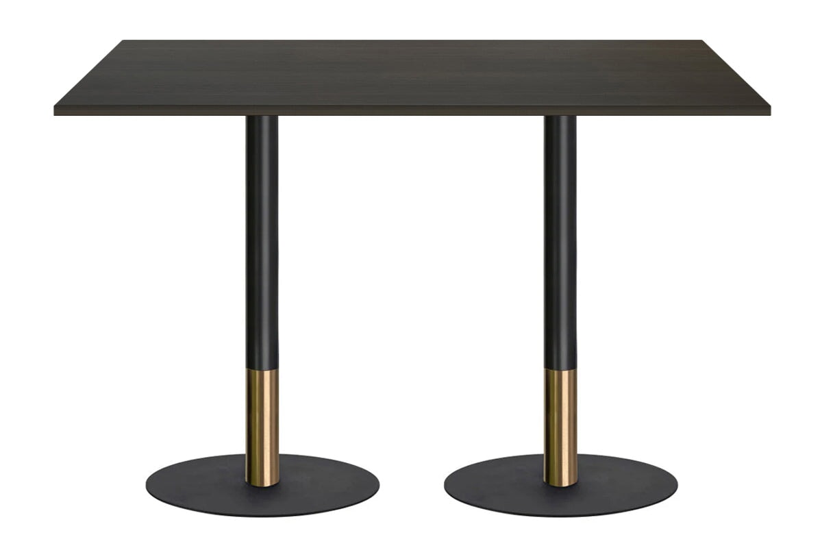 Rivoli Tall Bar/Counter Table - Black/Rose Gold - Black Disc Base [1200L x 700W] Jasonl dark oak 