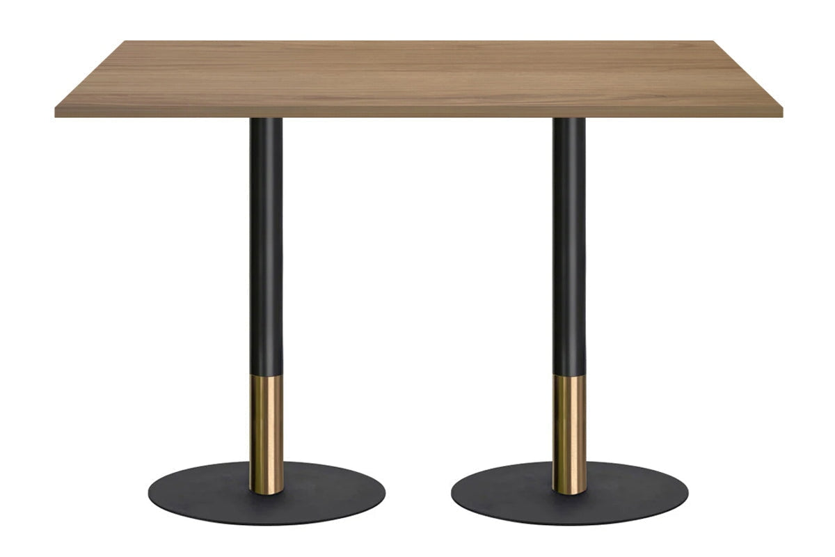 Rivoli Tall Bar/Counter Table - Black/Rose Gold - Black Disc Base [1200L x 700W] Jasonl salvage oak 