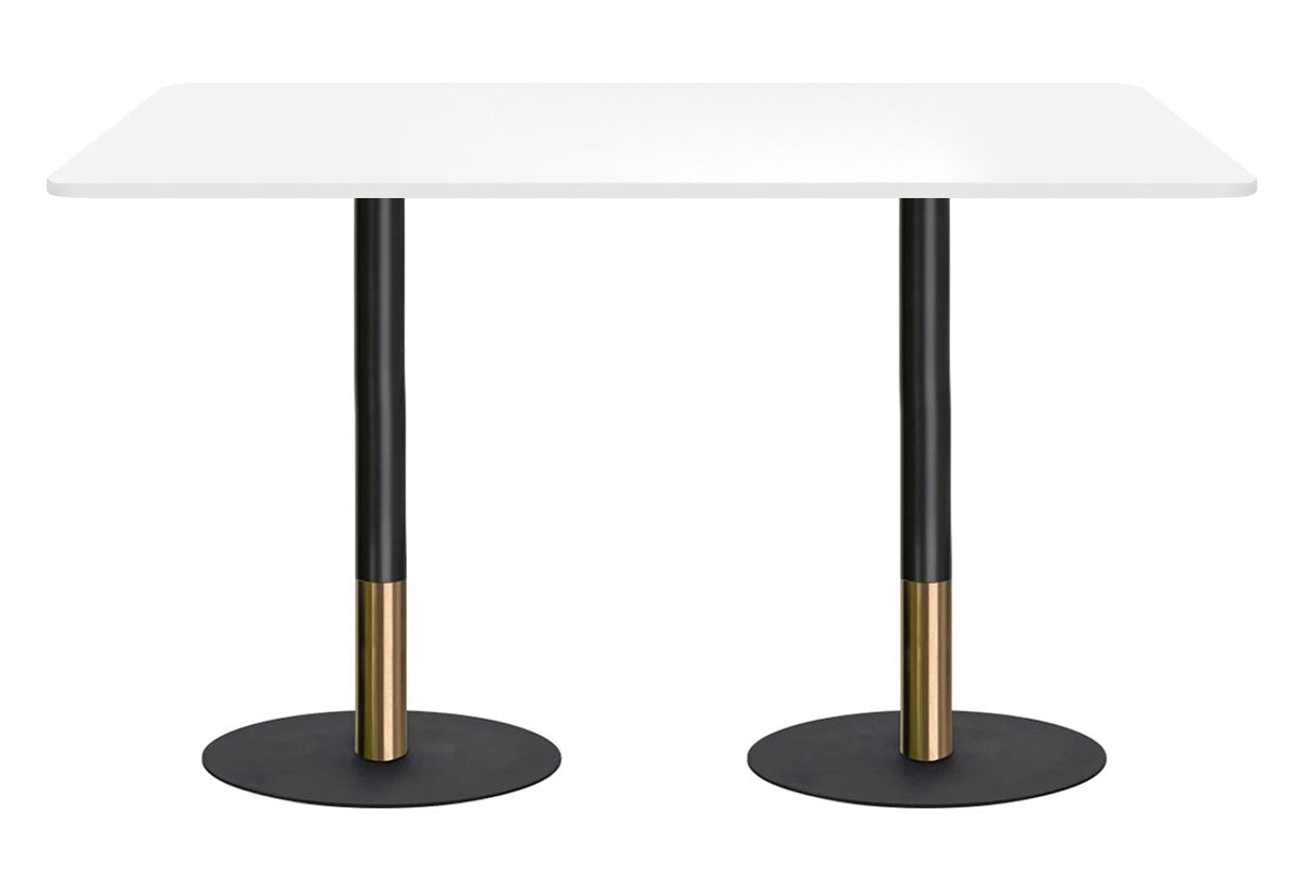 Rivoli Tall Bar/Counter Table - Black/Rose Gold - Black Disc Base Rounded Corners [1800L x 1100W with Rounded Corners] Jasonl white 