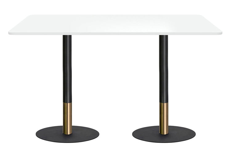 Rivoli Tall Bar/Counter Table - Black/Rose Gold - Black Disc Base Rounded Corners [1800L x 1100W with Rounded Corners] Jasonl white 