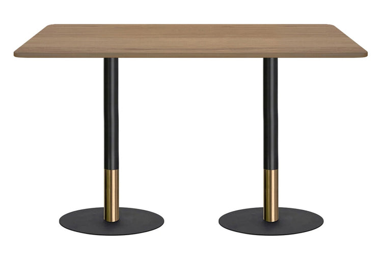 Rivoli Tall Bar/Counter Table - Black/Rose Gold - Black Disc Base Rounded Corners [1800L x 1100W with Rounded Corners] Jasonl salvage oak 