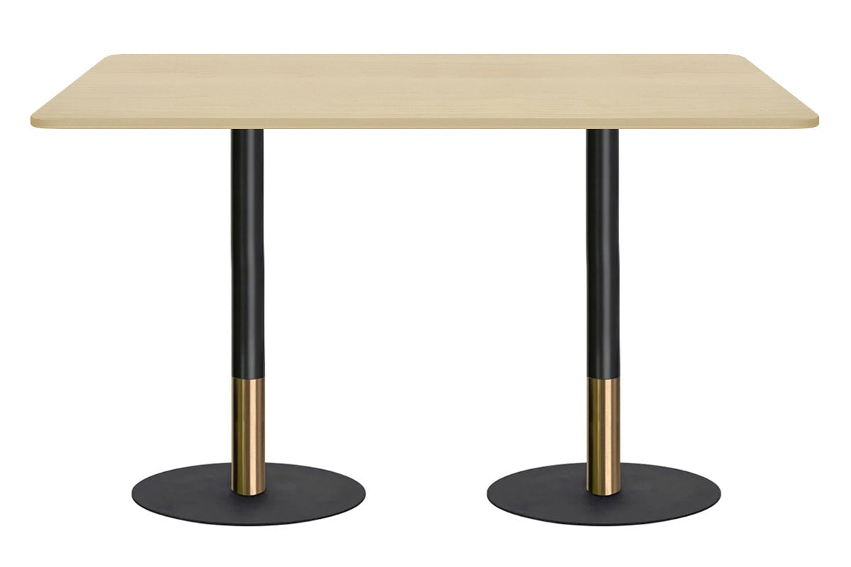 Rivoli Tall Bar/Counter Table - Black/Rose Gold - Black Disc Base Rounded Corners [1800L x 1100W with Rounded Corners] Jasonl maple 