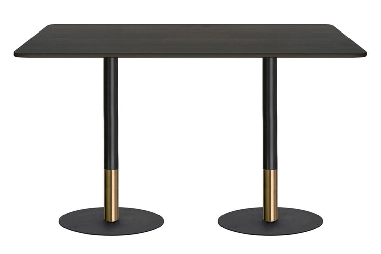 Rivoli Tall Bar/Counter Table - Black/Rose Gold - Black Disc Base Rounded Corners [1800L x 1100W with Rounded Corners] Jasonl dark oak 