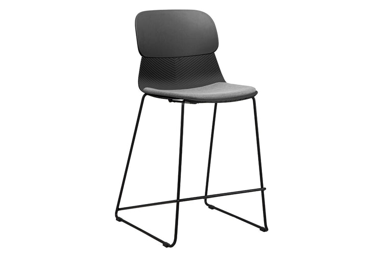 Sammy Counter Stool Sled Base - 760mm Seat Height [Plastic] Jasonl black with pad 