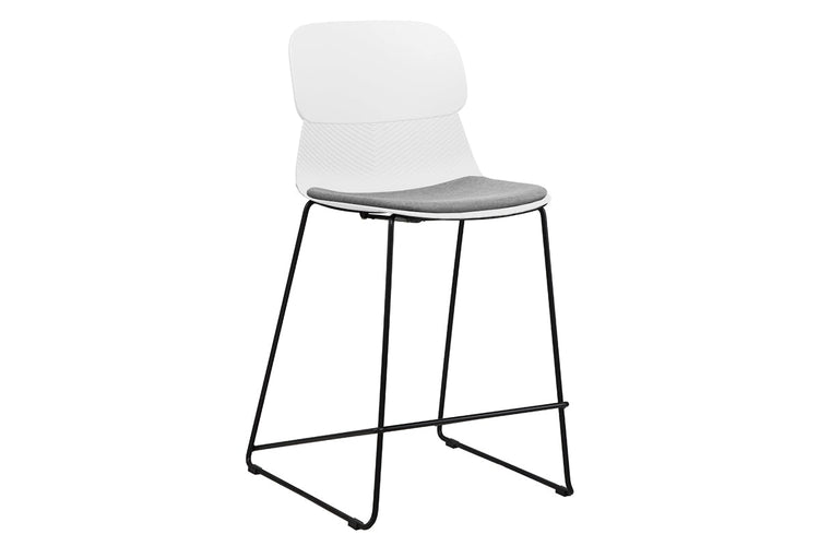 Sammy Counter Stool Sled Base - 760mm Seat Height [Plastic] Jasonl white with pad 