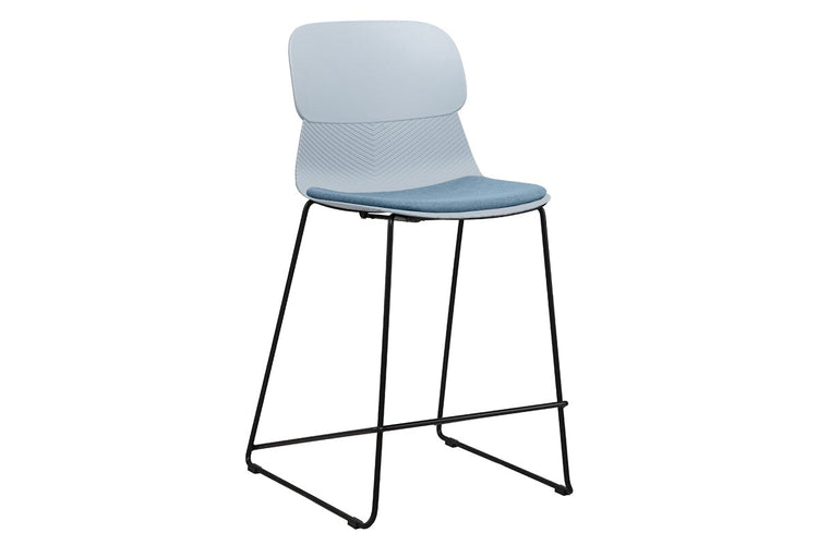 Sammy Counter Stool Sled Base - 760mm Seat Height [Plastic] Jasonl blue with pad 