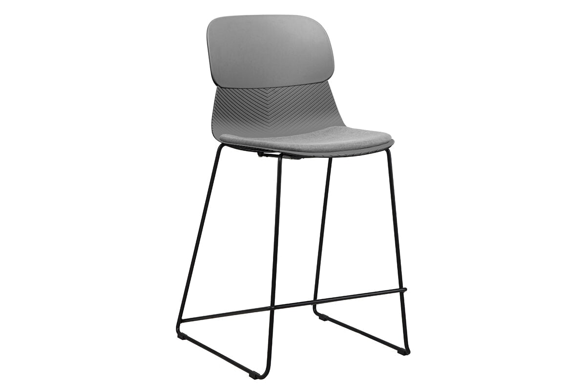 Sammy Counter Stool Sled Base - 760mm Seat Height [Plastic] Jasonl grey with pad 