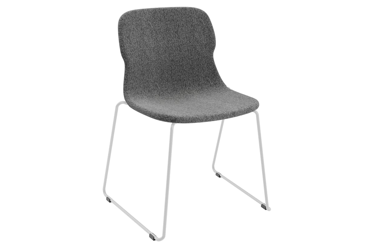 Sammy Fabric Chair - Sled Base Jasonl white dark grey 