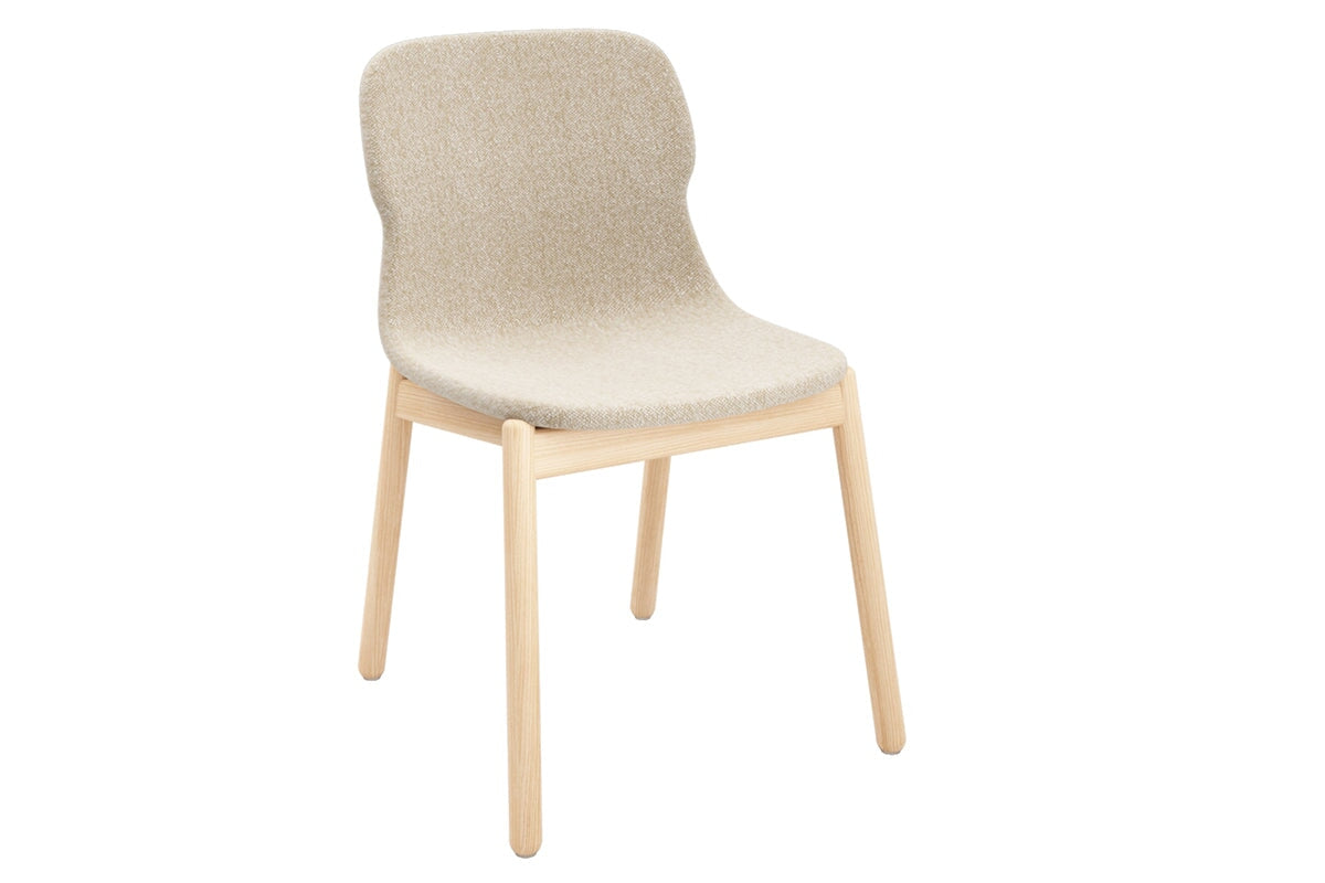 Sammy Fabric Chair - Wooden Base Jasonl cream 