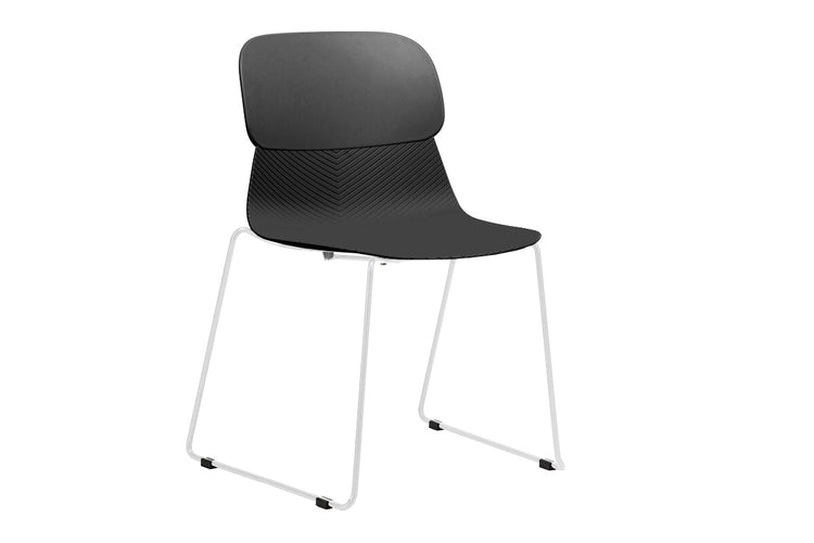 Sammy Plastic Chair - Sled Base Jasonl white leg black 