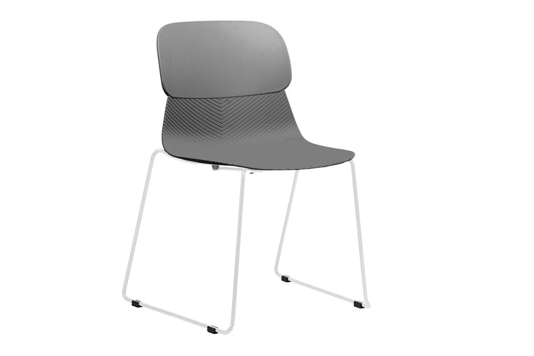 Sammy Plastic Chair - Sled Base Jasonl white leg grey 