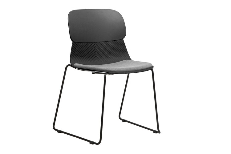 Sammy Plastic Chair - Sled Base Jasonl black with pad 