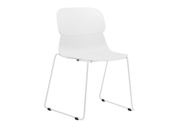 Sammy Plastic Chair - Sled Base Jasonl white leg white 