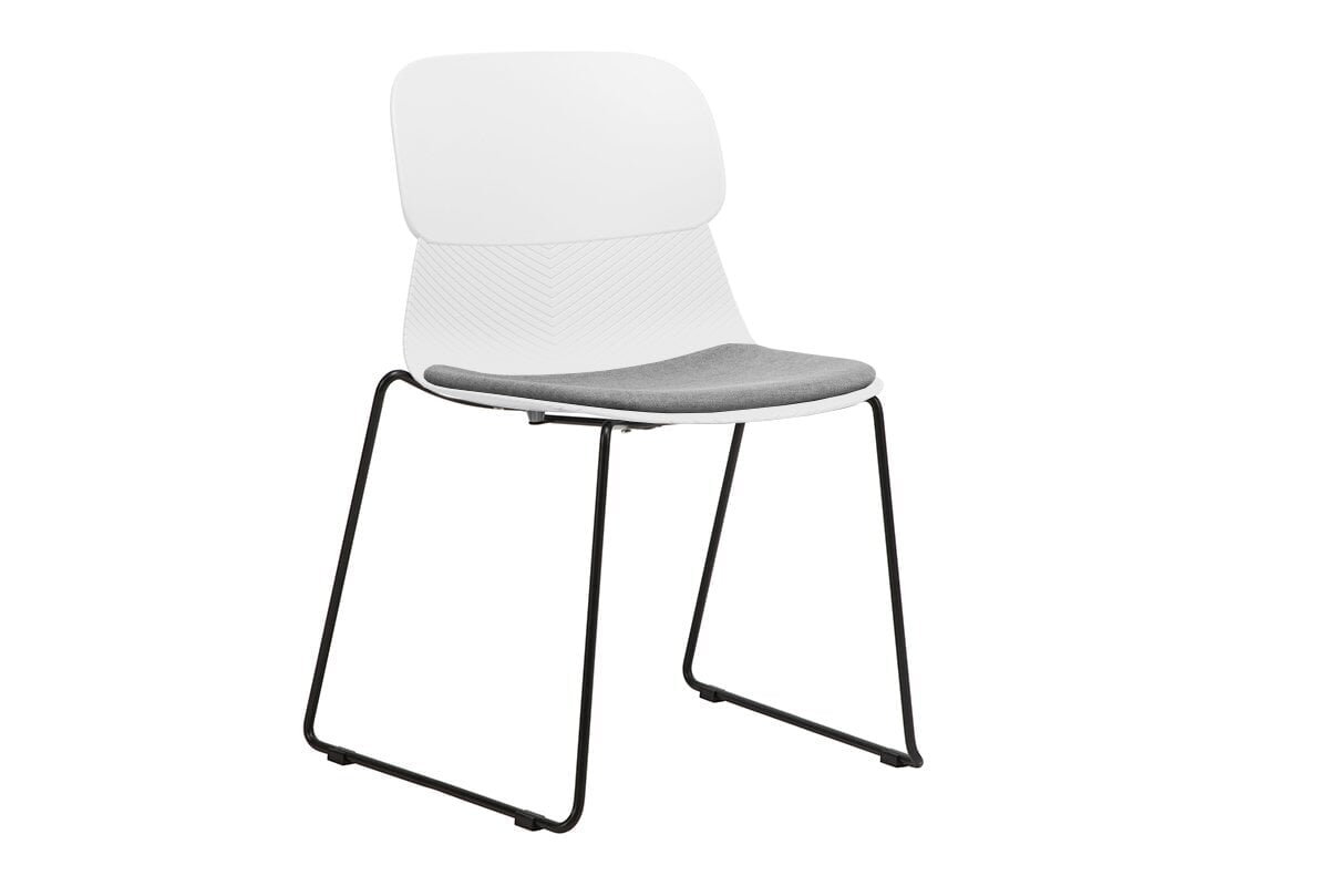 Sammy Plastic Chair - Sled Base Jasonl white with pad 