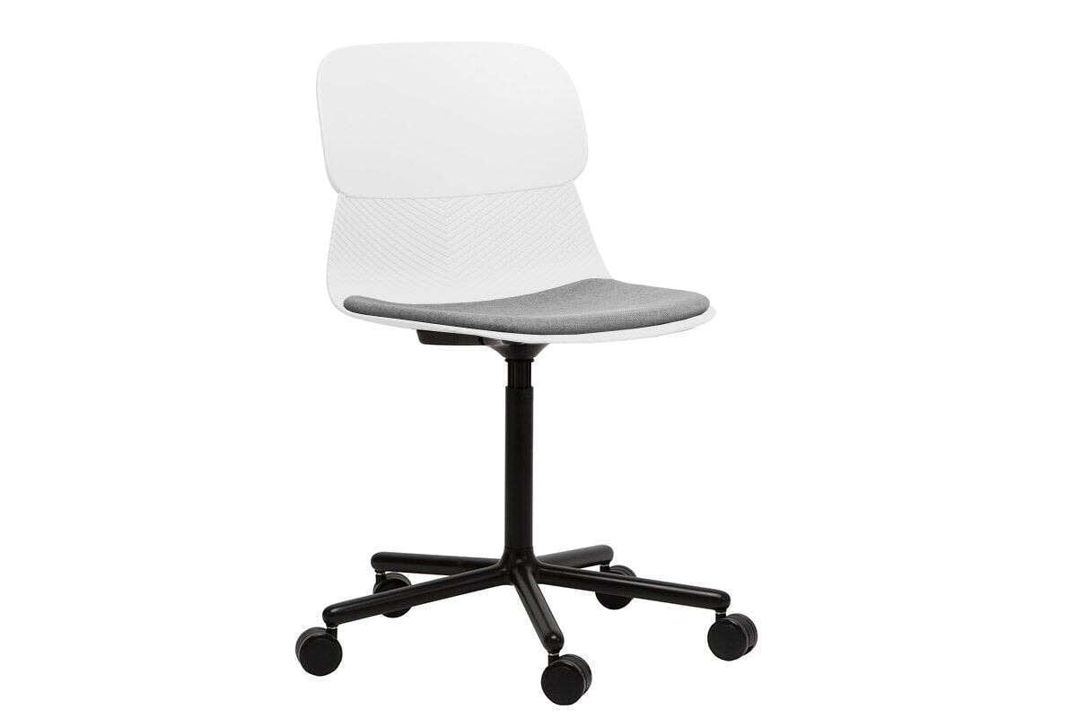 Sammy Plastic Chair - Swivel Base Jasonl white with pad 