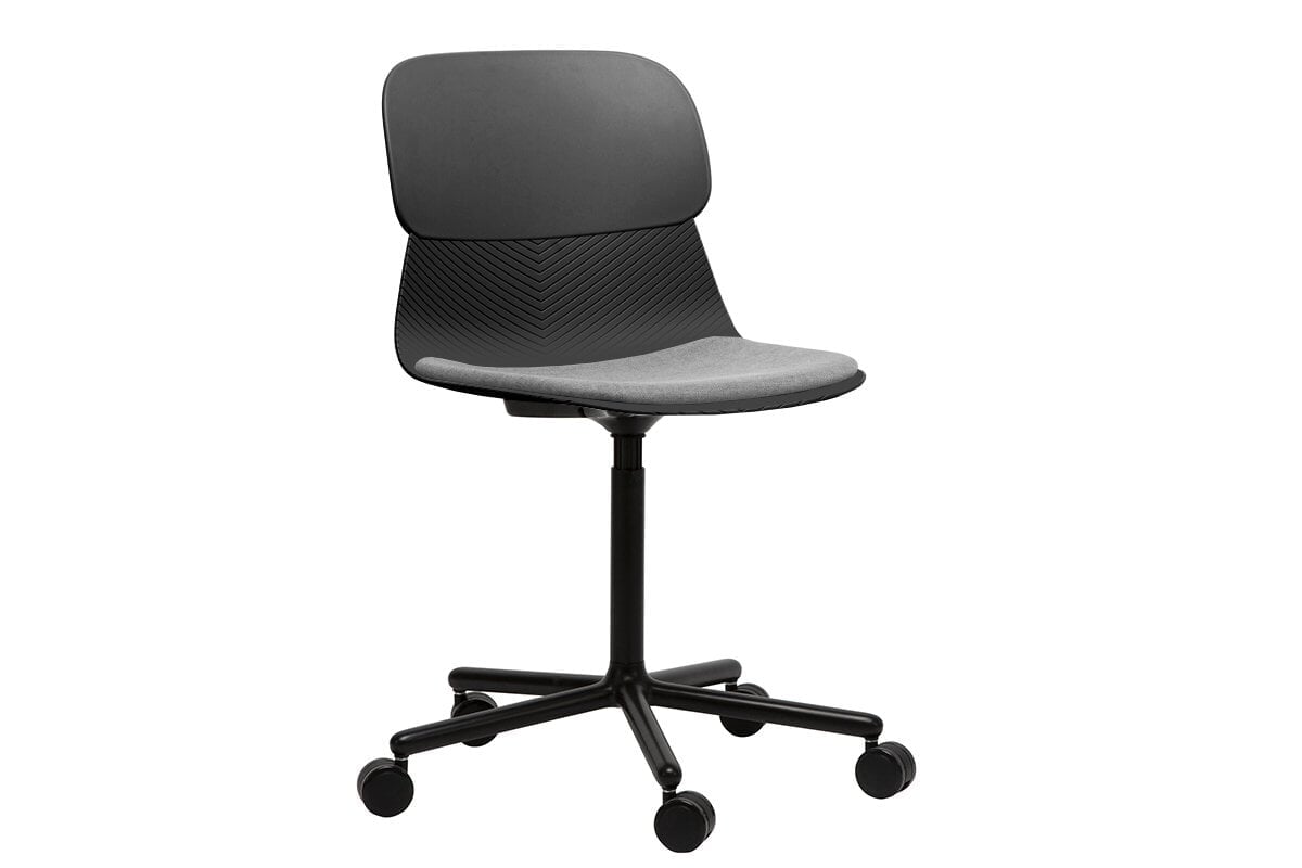 Sammy Plastic Chair - Swivel Base Jasonl black with pad 