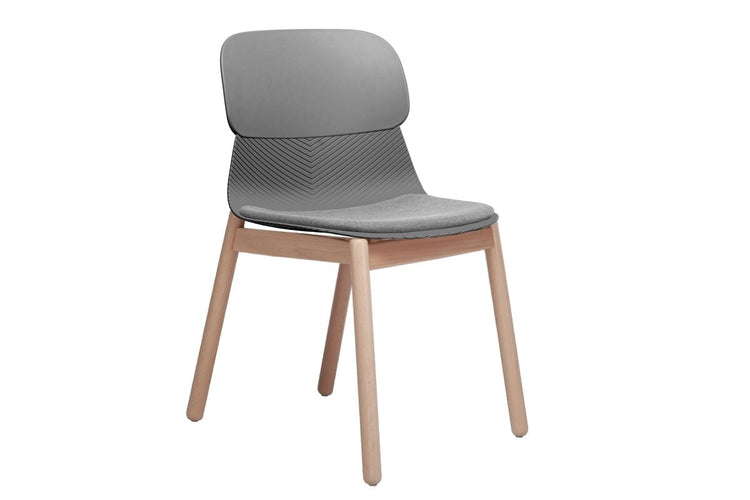 Sammy Plastic Chair - Wooden Leg Jasonl grey with pad 