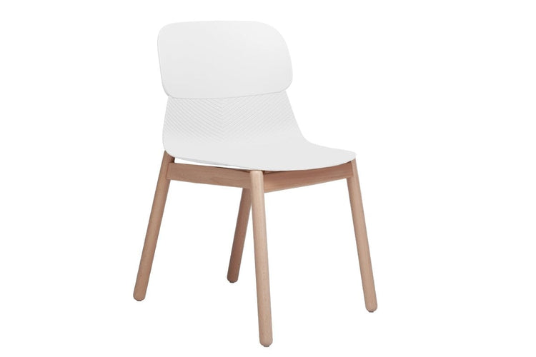 Sammy Plastic Chair - Wooden Leg Jasonl white 