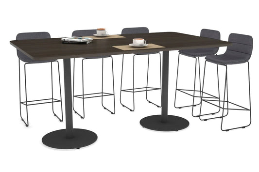 Sapphire Counter Table - Disc Base Rounded Corners [1800L x 1100W with Rounded Corners] Jasonl 540mm black base dark oak 