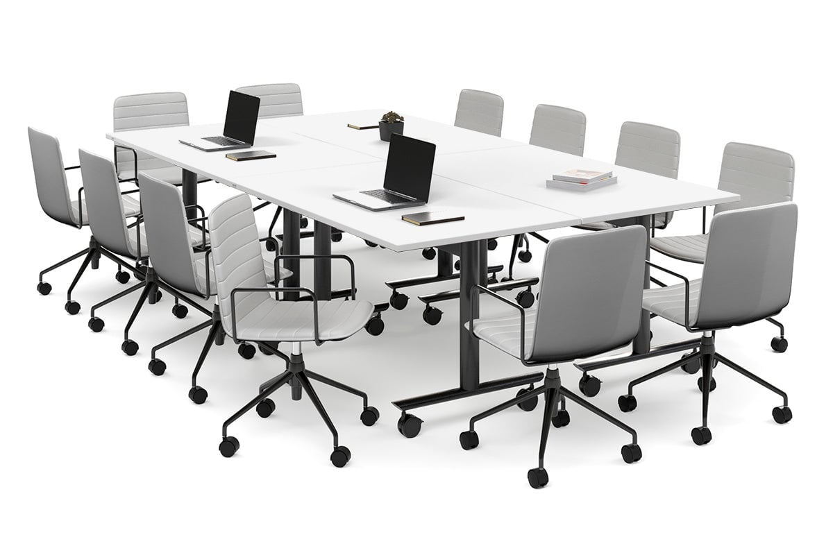 Solana Multi 4 Person Flip Top Tables [2800L x 1400W] Jasonl black leg white none