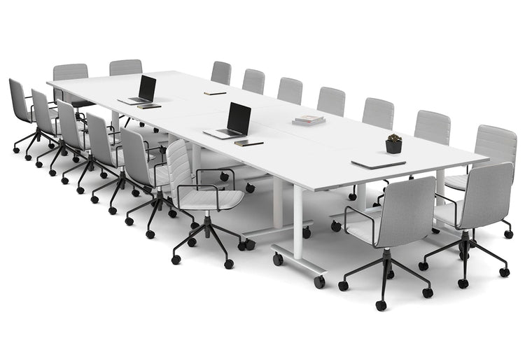 Solana Multi 6 Person Flip Top Tables [4800L x 1600W] Jasonl white leg white none