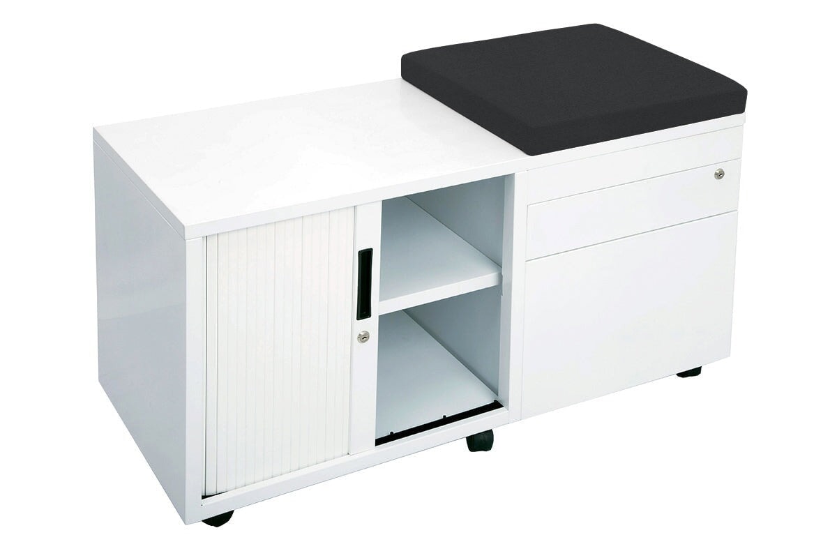 Sonic Mobile Caddy LHS with Tambour & Filing Drawers Sonic white caddy black 