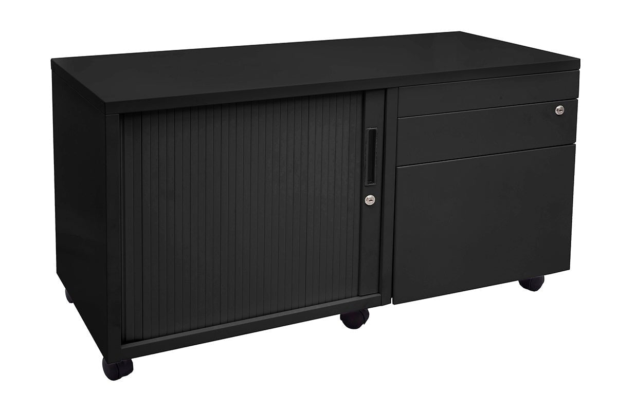 Sonic Mobile Caddy LHS with Tambour & Filing Drawers Sonic black caddy none 