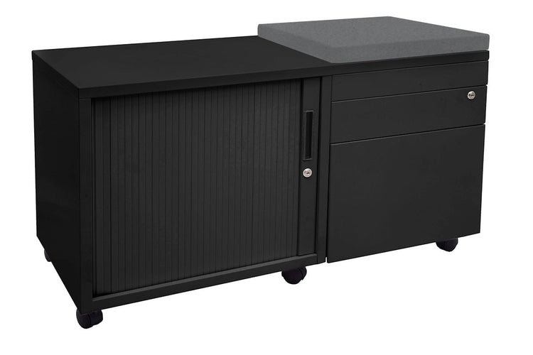 Sonic Mobile Caddy LHS with Tambour & Filing Drawers Sonic black caddy charcoal ash 