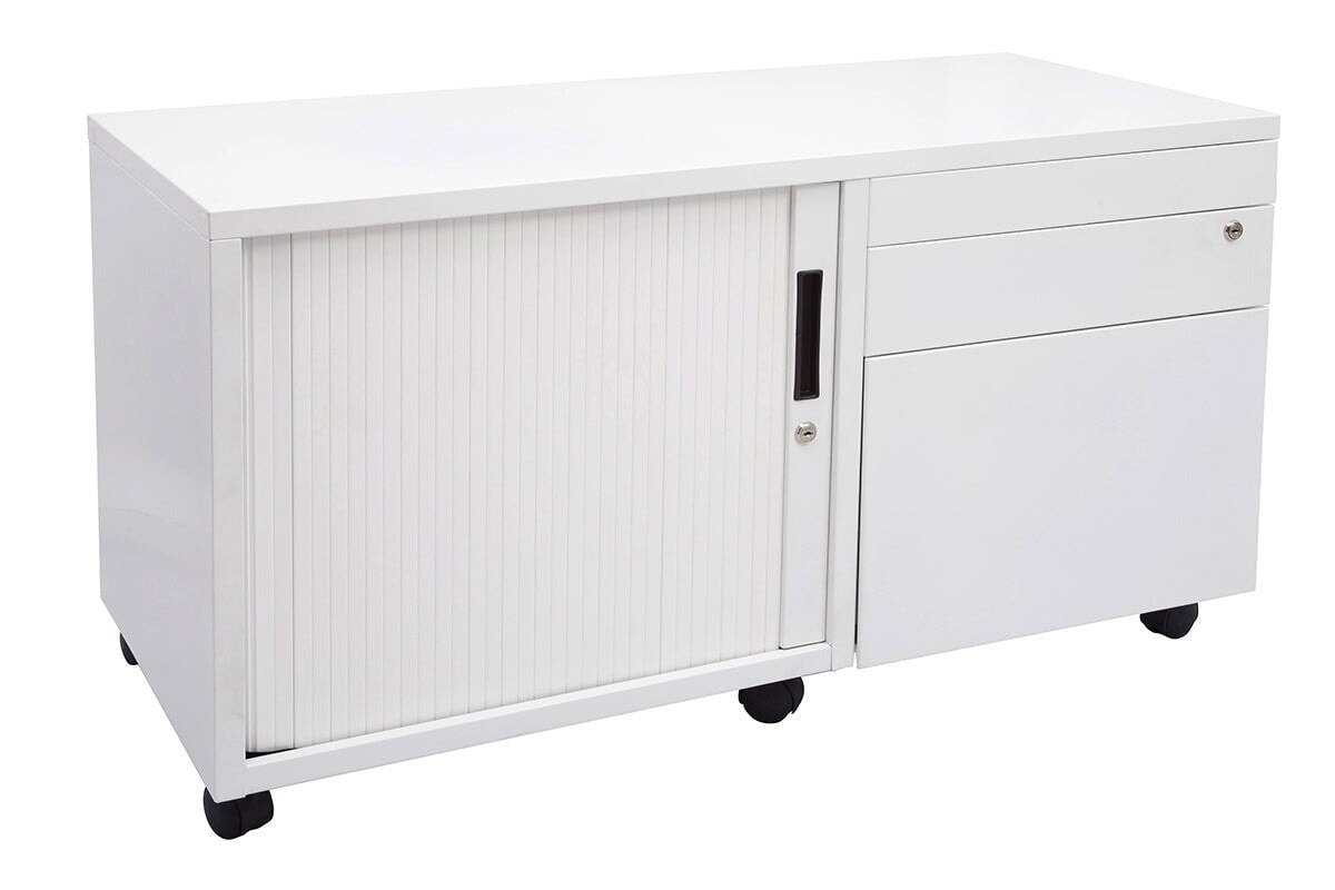 Sonic Mobile Caddy LHS with Tambour & Filing Drawers Sonic white caddy none 