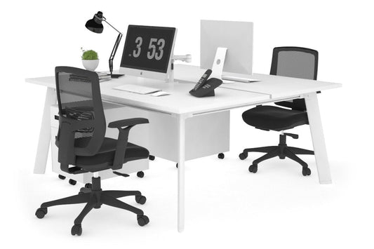 Switch - 2 Person Workstation White Frame [1600L x 800W with Cable Scallop] Jasonl white none 