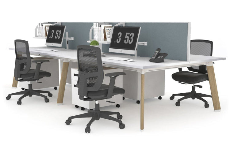 Switch - 4 Person Workstation Wood Imprint Frame [1600L x 800W with Cable Scallop] Jasonl white cool grey (500H x 1600W) 