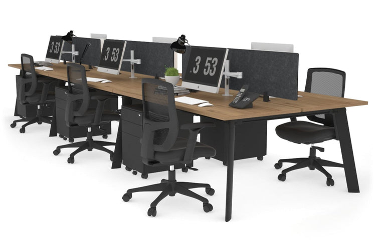 Switch - 6 Person Workstation Black Frame [1200L x 700W] Jasonl salvage oak grey echo perspex (400H x 800W) 