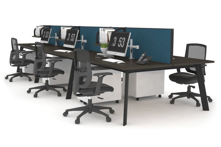 Switch - 6 Person Workstation Black Frame [1200L x 700W] Jasonl dark oak deep blue (500H x 1200W) 