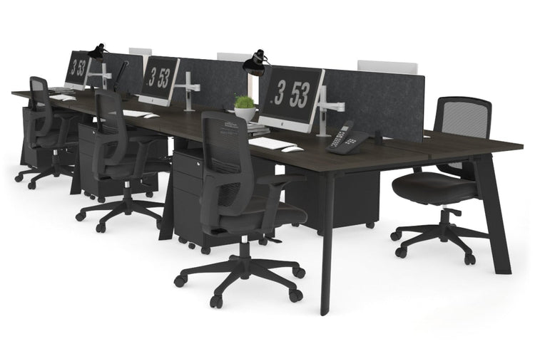 Switch - 6 Person Workstation Black Frame [1200L x 700W] Jasonl dark oak grey echo perspex (400H x 800W) 