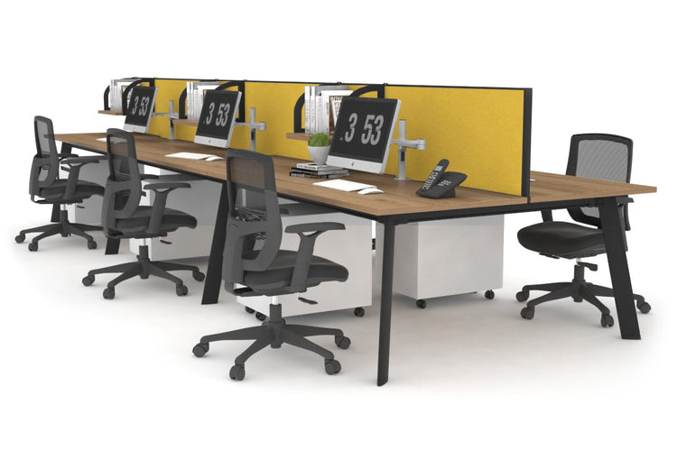 Switch - 6 Person Workstation Black Frame [1200L x 700W] Jasonl salvage oak mustard yellow (500H x 1200W) 