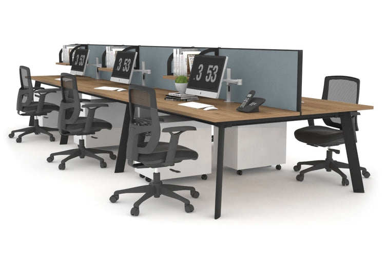 Switch - 6 Person Workstation Black Frame [1200L x 700W] Jasonl salvage oak cool grey (500H x 1200W) 