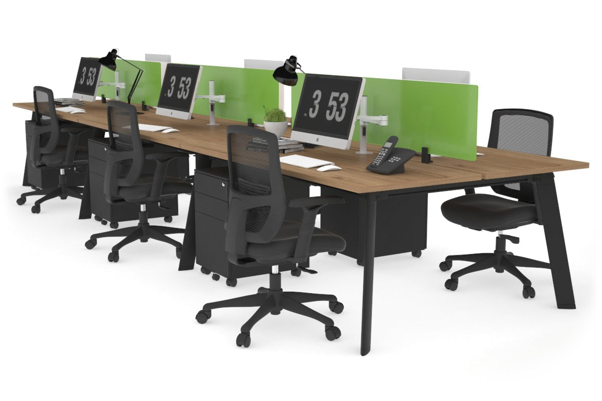 Switch - 6 Person Workstation Black Frame [1200L x 700W] Jasonl salvage oak green perspex (400H x 800W) 