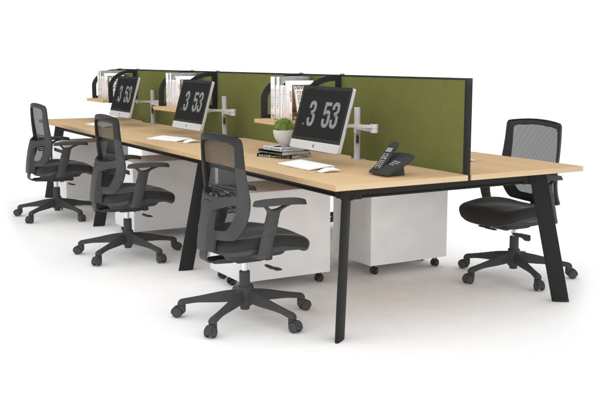 Switch - 6 Person Workstation Black Frame [1200L x 700W] Jasonl maple green moss (500H x 1200W) 