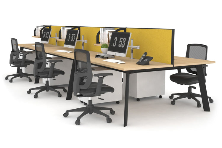 Switch - 6 Person Workstation Black Frame [1200L x 700W] Jasonl maple mustard yellow (500H x 1200W) 