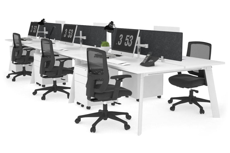 Switch - 6 Person Workstation White Frame [1200L x 700W] Jasonl white grey echo perspex (400H x 800W) 