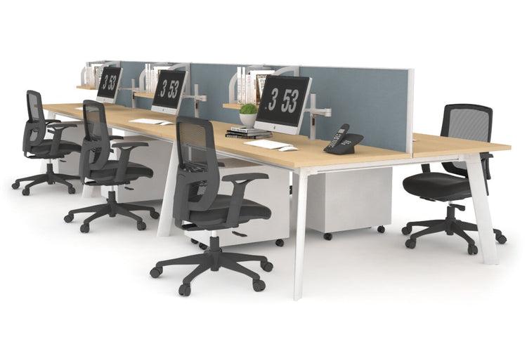 Switch - 6 Person Workstation White Frame [1200L x 700W] Jasonl maple cool grey (500H x 1200W) 