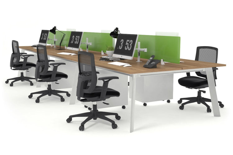 Switch - 6 Person Workstation White Frame [1200L x 700W] Jasonl salvage oak green perspex (400H x 800W) 