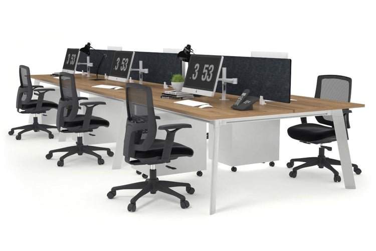 Switch - 6 Person Workstation White Frame [1200L x 700W] Jasonl salvage oak grey echo perspex (400H x 800W) 