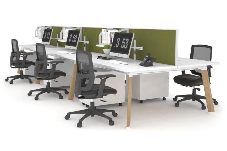 Switch - 6 Person Workstation Wood Imprint Frame [1200L x 800W with Cable Scallop] Jasonl white green moss (500H x 1200W) 