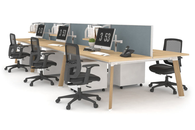 Switch - 6 Person Workstation Wood Imprint Frame [1200L x 800W with Cable Scallop] Jasonl maple cool grey (500H x 1200W) 