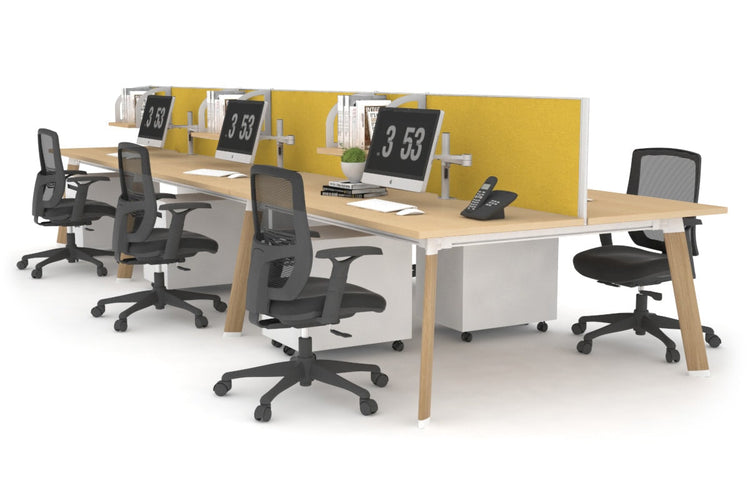 Switch - 6 Person Workstation Wood Imprint Frame [1200L x 800W with Cable Scallop] Jasonl maple mustard yellow (500H x 1200W) 