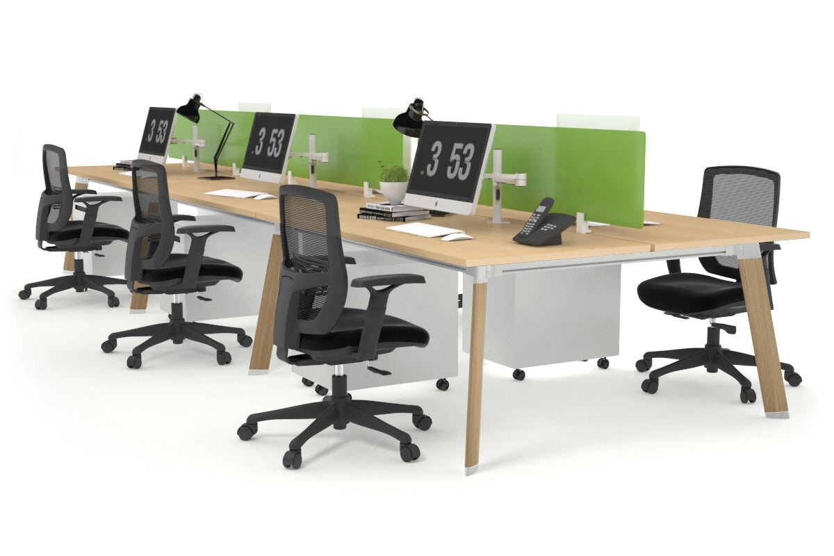 Switch - 6 Person Workstation Wood Imprint Frame [1400L x 800W with Cable Scallop] Jasonl maple green perspex (400H x 800W) 