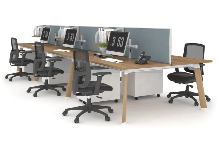 Switch - 6 Person Workstation Wood Imprint Frame [1400L x 800W with Cable Scallop] Jasonl salvage oak cool grey (500H x 1400W) 