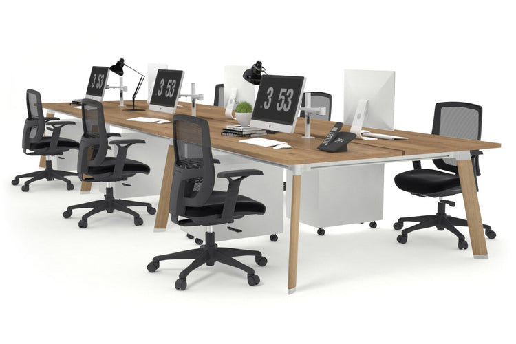 Switch - 6 Person Workstation Wood Imprint Frame [1600L x 800W with Cable Scallop] Jasonl salvage oak none 