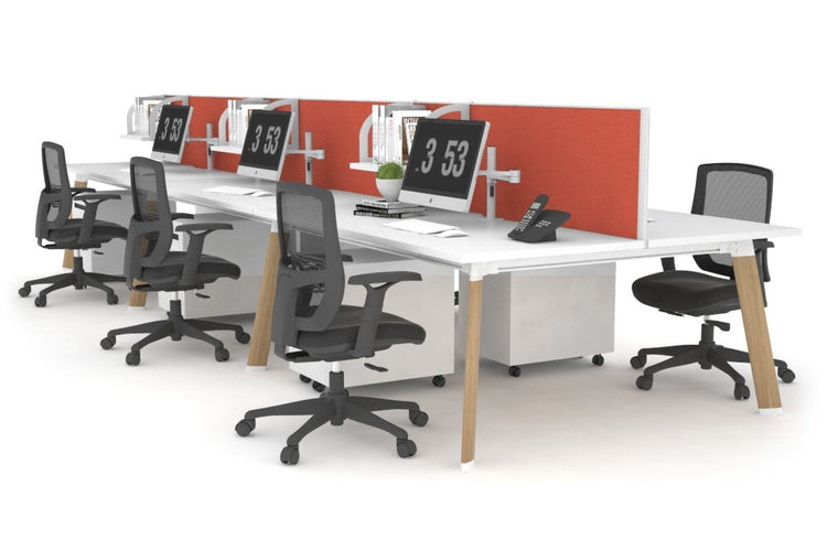 Switch - 6 Person Workstation Wood Imprint Frame [1800L x 700W] Jasonl white orange squash (500H x 1800W) 